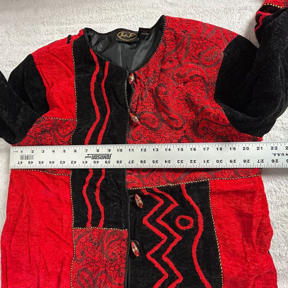 Julia Kin Womens Medium Patchwork Jacket Button-U… - image 6